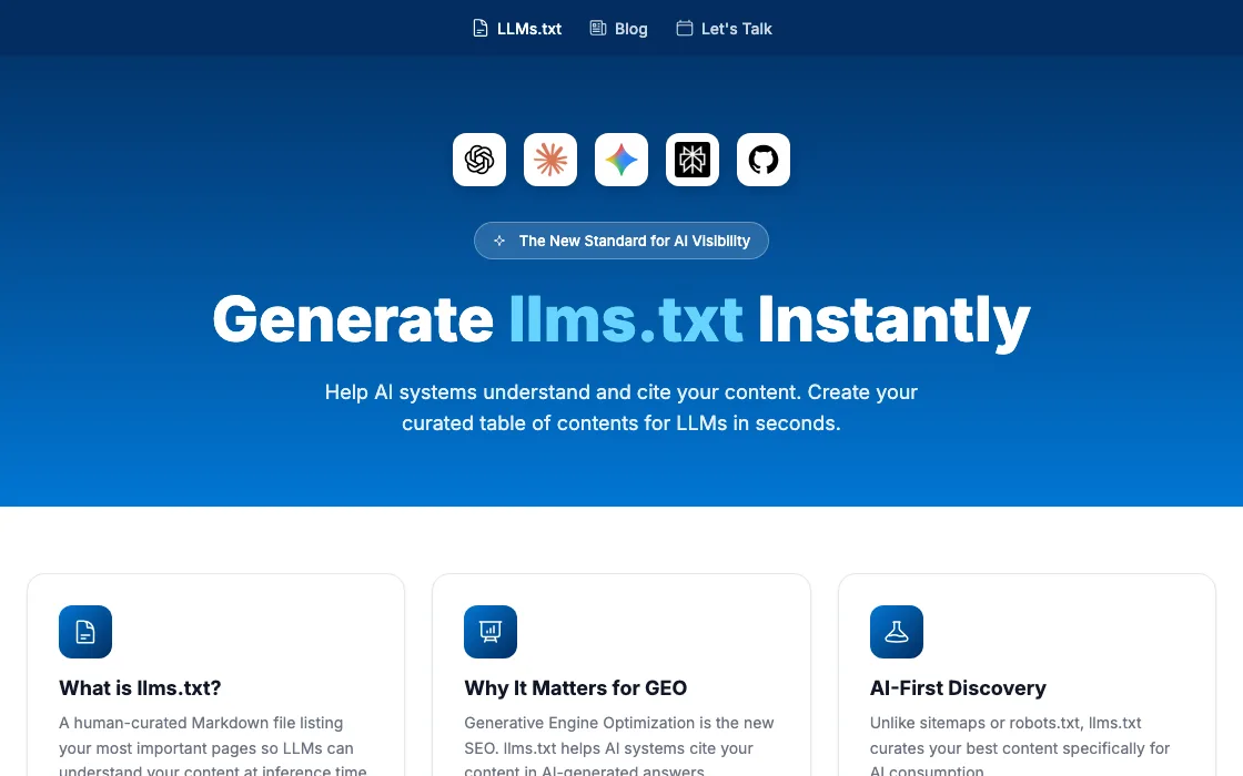 llms.txt Generator