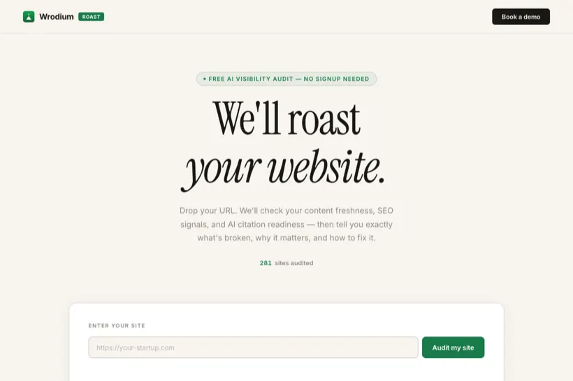 Wrodium Roast — We'll roast your website