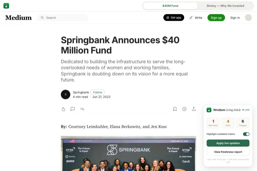 Springbank — a living article on Medium